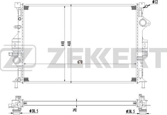 Zekkert MK-1230 - Радіатор, охолодження двигуна avtolavka.club