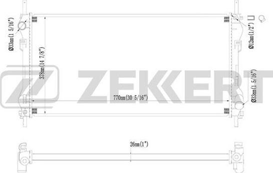 Zekkert MK-1229 - Радіатор, охолодження двигуна avtolavka.club