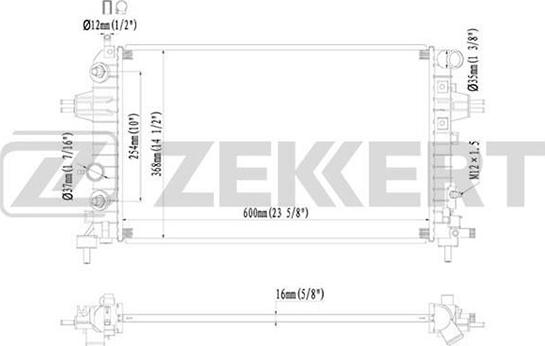 Zekkert MK-1221 - Радіатор, охолодження двигуна avtolavka.club