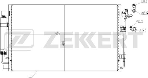 Zekkert MK-3196 - Конденсатор, кондиціонер avtolavka.club