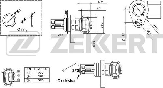 Zekkert SE-5006 - Датчик, положення розподільного валу avtolavka.club