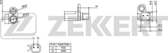 Zekkert SE-6055 - Датчик ABS, частота обертання колеса avtolavka.club