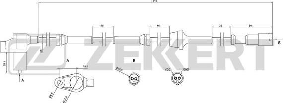 Zekkert SE-6006 - Датчик ABS, частота обертання колеса avtolavka.club