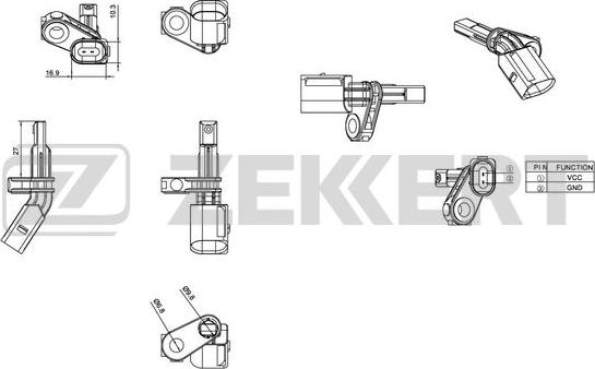 Zekkert SE-6008 - Датчик ABS, частота обертання колеса avtolavka.club