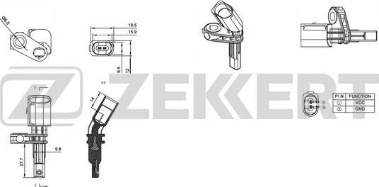 Zekkert SE-6007 - Датчик ABS, частота обертання колеса avtolavka.club