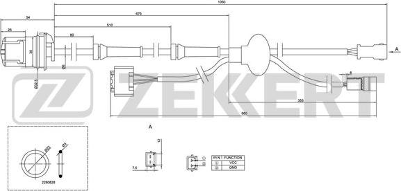 Zekkert SE-6020 - Датчик ABS, частота обертання колеса avtolavka.club