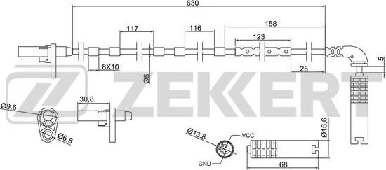 Zekkert SE-6070 - Датчик ABS, частота обертання колеса avtolavka.club