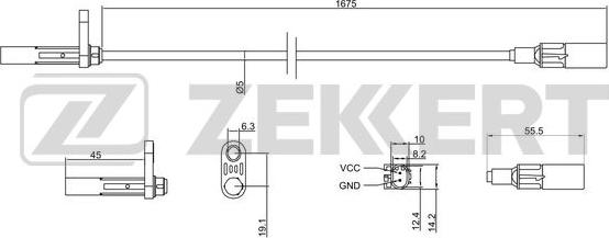 Zekkert SE-6143 - Датчик ABS, частота обертання колеса avtolavka.club