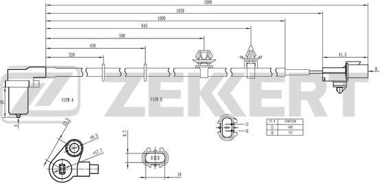 Zekkert SE-6156 - Датчик ABS, частота обертання колеса avtolavka.club