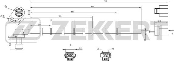 Zekkert SE-6166 - Датчик ABS, частота обертання колеса avtolavka.club