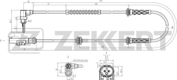 Zekkert SE-6189 - Датчик ABS, частота обертання колеса avtolavka.club