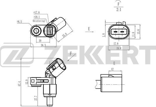 Zekkert SE-6181 - Датчик ABS, частота обертання колеса avtolavka.club