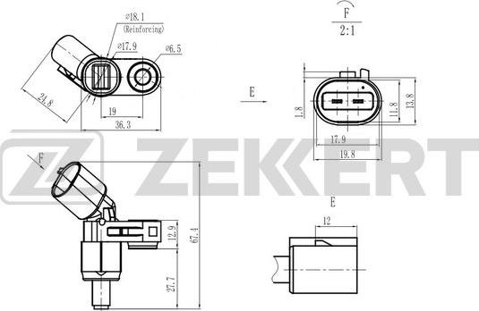 Zekkert SE-6182 - Датчик ABS, частота обертання колеса avtolavka.club