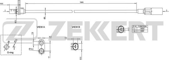 Zekkert SE-6139 - Датчик ABS, частота обертання колеса avtolavka.club