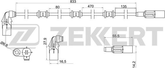 Zekkert SE-6133 - Датчик ABS, частота обертання колеса avtolavka.club