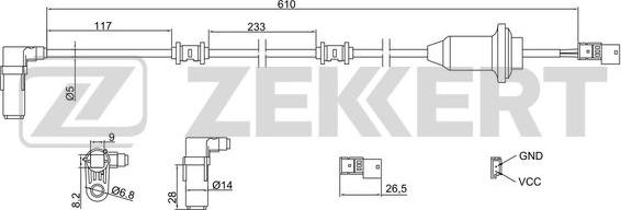 Zekkert SE-6129 - Датчик ABS, частота обертання колеса avtolavka.club
