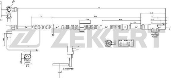 Zekkert SE-6123 - Датчик ABS, частота обертання колеса avtolavka.club