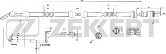 Zekkert SE-6170 - Датчик ABS, частота обертання колеса avtolavka.club