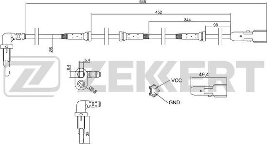 Zekkert SE-6173 - Датчик ABS, частота обертання колеса avtolavka.club