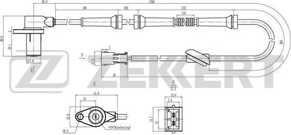 Zekkert SE-6210 - Датчик ABS, частота обертання колеса avtolavka.club