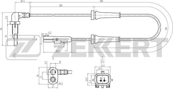 Zekkert SE-6211 - Датчик ABS, частота обертання колеса avtolavka.club