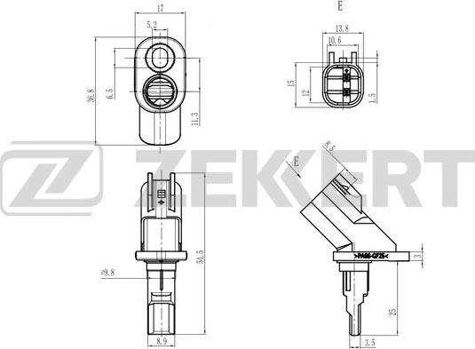 Zekkert SE-6234 - Датчик ABS, частота обертання колеса avtolavka.club