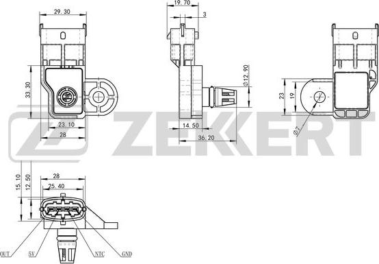 Zekkert SE-1041 - Датчик, тиск у впускний трубі avtolavka.club