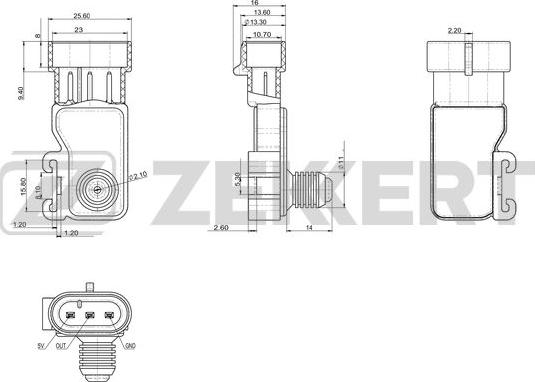 Zekkert SE-1004 - Датчик, тиск у впускний трубі avtolavka.club