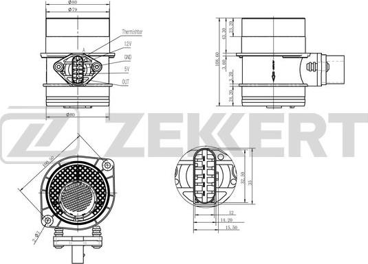 Zekkert SE-1019 - Датчик потоку, маси повітря avtolavka.club