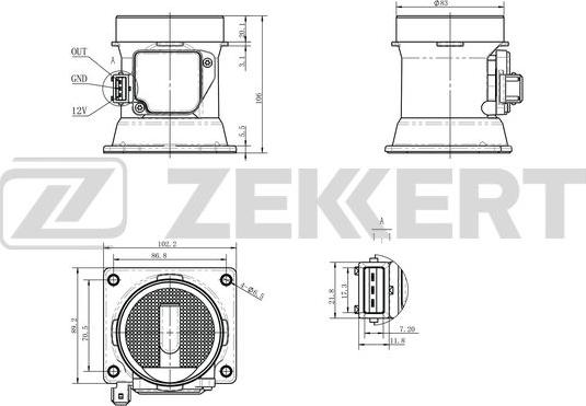 Zekkert SE-1082 - Датчик, тиск у впускний трубі avtolavka.club