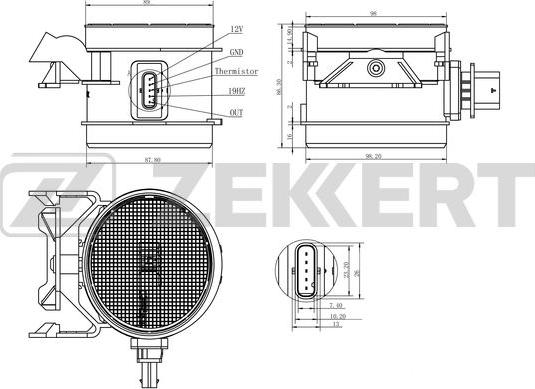 Zekkert SE-1025 - Датчик потоку, маси повітря avtolavka.club