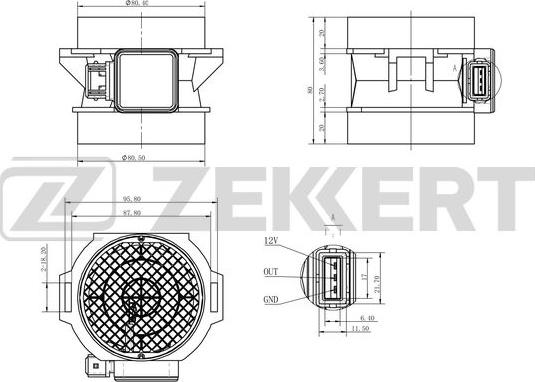 Zekkert SE-2001 - Датчик потоку, маси повітря avtolavka.club