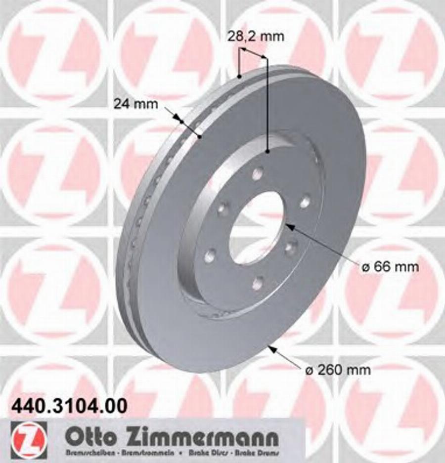 Zimmermann 440.3104.00 - Гальмівний диск avtolavka.club