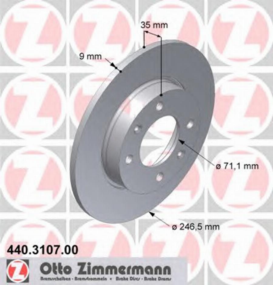 Zimmermann 440 3107 00 - Гальмівний диск avtolavka.club