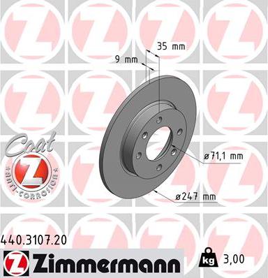 Zimmermann 440.3107.20 - Гальмівний диск avtolavka.club