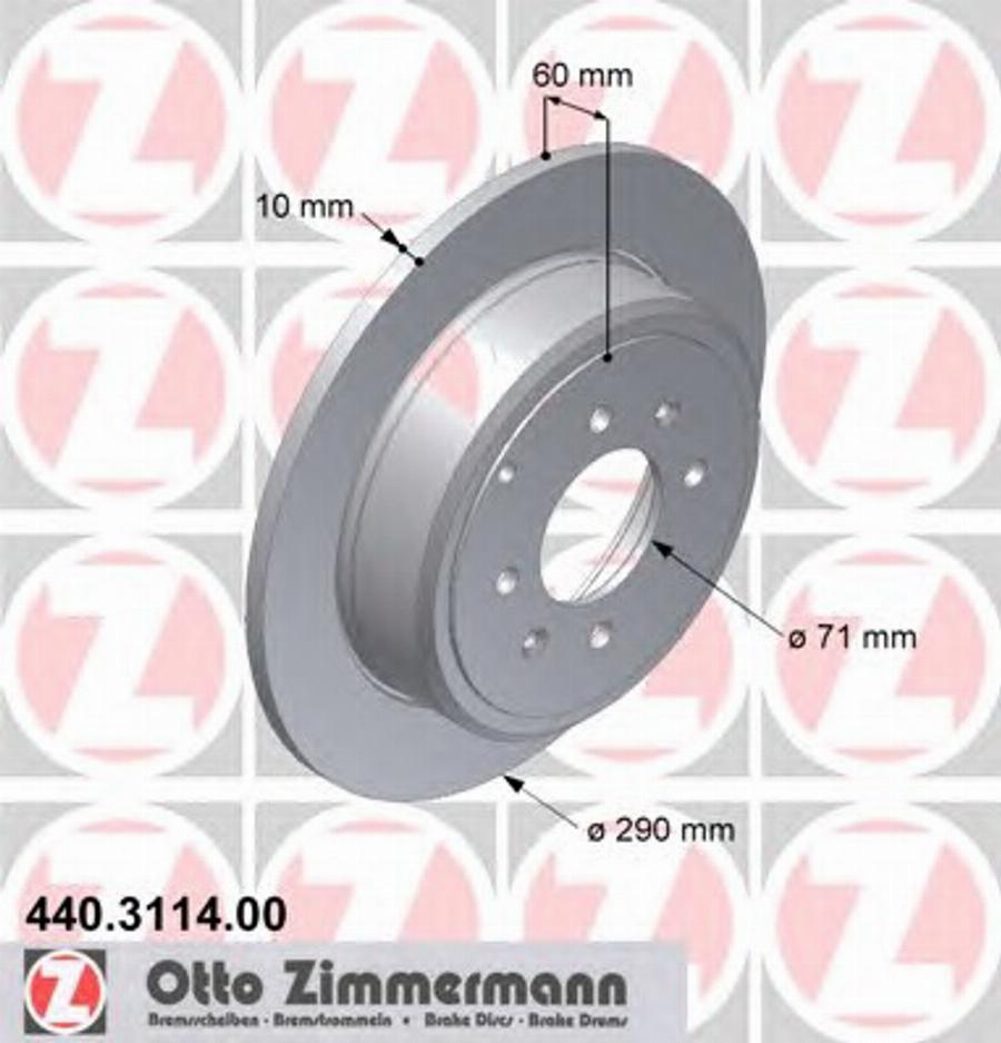 Zimmermann 440.3114.00 - Гальмівний диск avtolavka.club