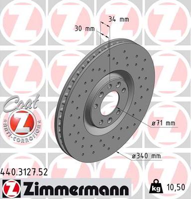 Zimmermann 440.3127.52 - Гальмівний диск avtolavka.club