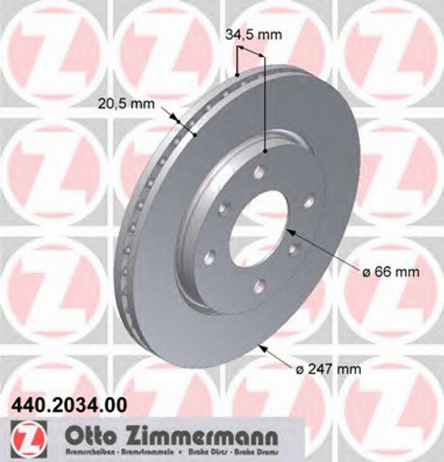 Zimmermann 440 2034 00 - Гальмівний диск avtolavka.club