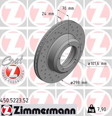 Zimmermann 450.5223.52 - Гальмівний диск avtolavka.club