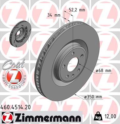 Zimmermann 460.4514.20 - Гальмівний диск avtolavka.club