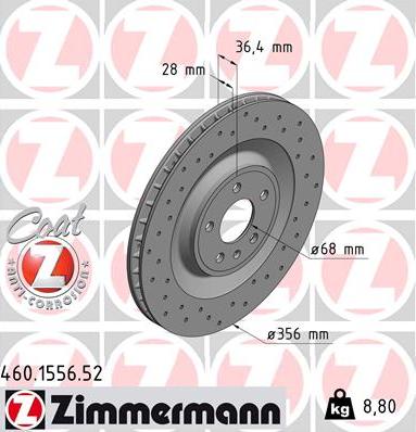 Zimmermann 460.1556.52 - Гальмівний диск avtolavka.club