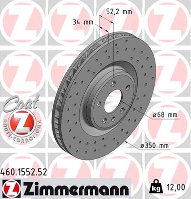 Zimmermann 460.1553.52 - Гальмівний диск avtolavka.club