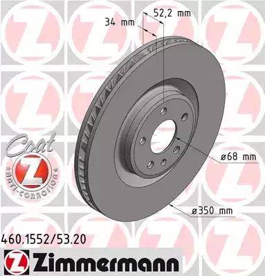 Zimmermann 460.1553.20 - Гальмівний диск avtolavka.club