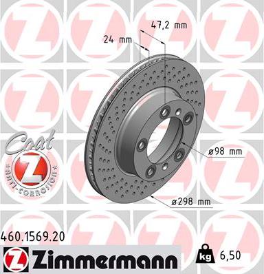 Zimmermann 460.1569.20 - Гальмівний диск avtolavka.club