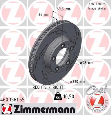 Zimmermann 460.1561.55 - Гальмівний диск avtolavka.club