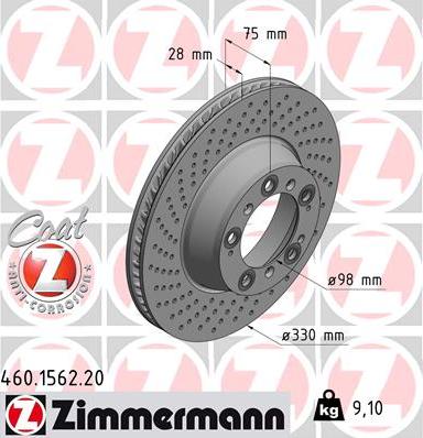 Zimmermann 460.1562.20 - Гальмівний диск avtolavka.club