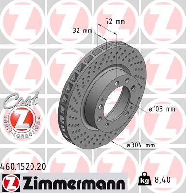 Zimmermann 460.1520.20 - Гальмівний диск avtolavka.club