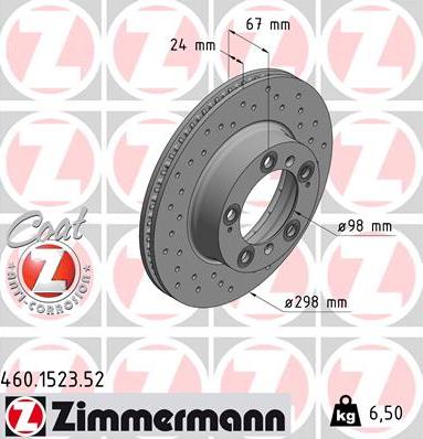 Zimmermann 460.1523.52 - Гальмівний диск avtolavka.club