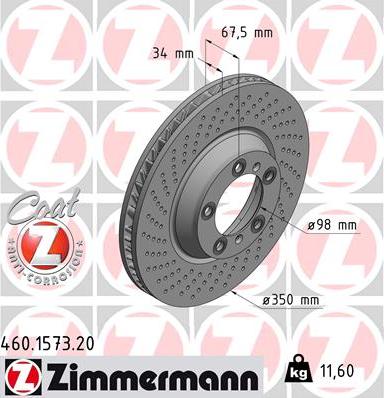 Zimmermann 460.1573.20 - Гальмівний диск avtolavka.club