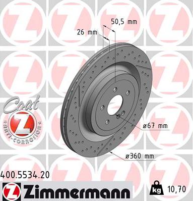 Zimmermann 400.5534.20 - Гальмівний диск avtolavka.club